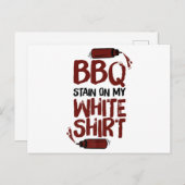 BBQ Stain op mijn White Premium Briefkaart (Voorkant / Achterkant)