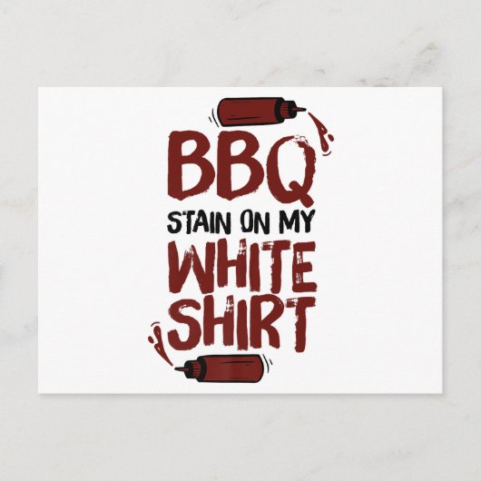 BBQ Stain op mijn White Premium Briefkaart (Voorkant)