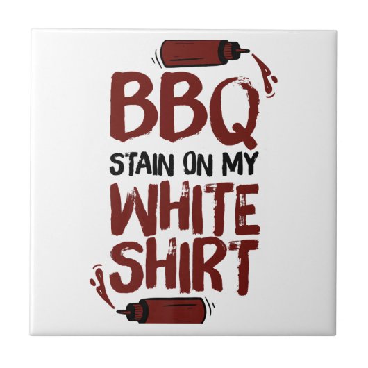 BBQ Stain op mijn White Premium Tegeltje (Voorkant)