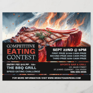 BBQ Steak - Competitieve/Speed Eating Contest Flyer