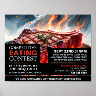 BBQ Steak - Competitieve/Speed Eating Contest Poster