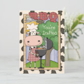 BBQ Steer Uitnodiging (Staand voorkant)