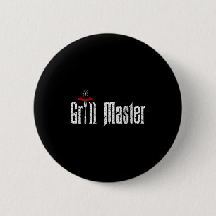Bbq T-shirt-uitspraken, Grill Master-shirt, Cadeau Ronde Button 5,7 Cm