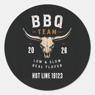 🐂 BBQ Team Smokehouse Restaurant Personeel 🐂 Ronde Sticker
