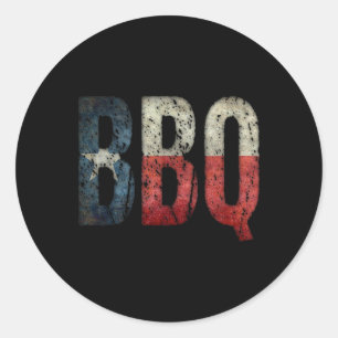 BBQ Texas State Flag Byrbecue Ronde Sticker