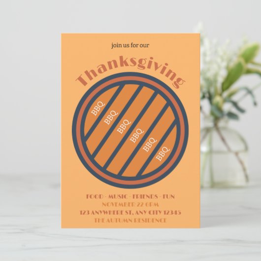 BBQ Thanksgiving Invitation (Debout devant)
