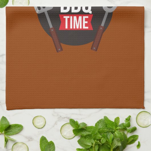 BBQ Time Modern trendy chic stijlvol bruin Theedoek (Gevouwen)