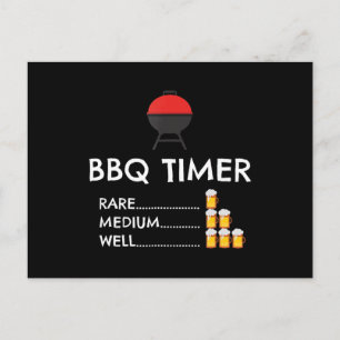 BBQ Timer Barbecue Funny Grill Grilling Gift Feestdagenkaart