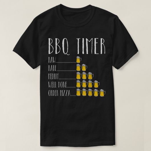 BBQ Timer Bière Boire Funny Grilling T-Shirt (Design devant)