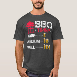 BBQ-timer, één biertje is zeldzaam, twee is middel T-shirt