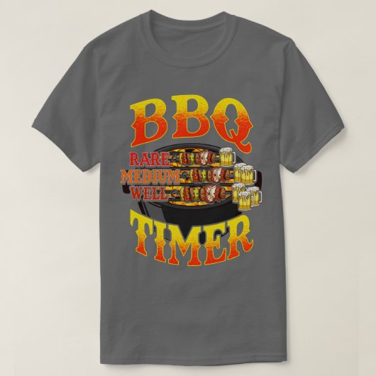 BBQ Timer Grill Grill Master Beer Drink Humo T-shirt (Design voorkant)