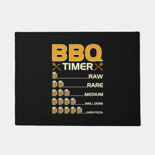 BBQ Timer Grilling Beer Drink Deurmat (Voorkant)