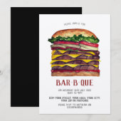 BBQ uitnodiging reusachtige hamburger (Voorkant / Achterkant)