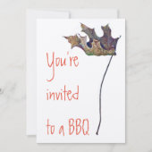 BBQ Uitnodigingen op Felt Ecru-papier met envelop (Voorkant)
