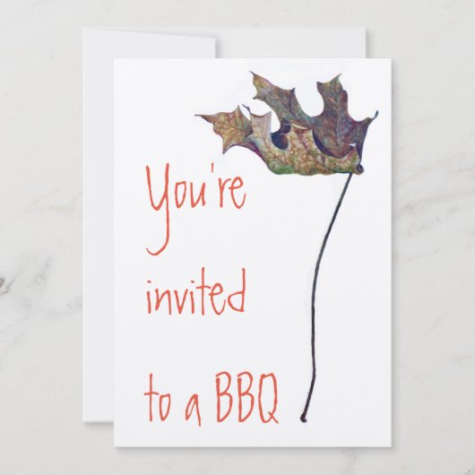 BBQ Uitnodigingen op Felt Ecru-papier met envelop (Voorkant)