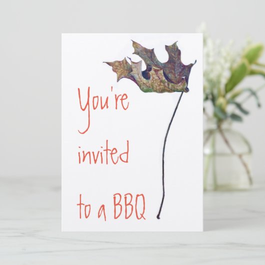 BBQ Uitnodigingen op Felt Ecru-papier met envelop (Staand voorkant)