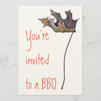 BBQ Uitnodigingen op Felt Ecru-papier met envelop