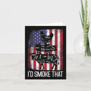 BBQ USA Flag Ik rookte dat rundervarken kippenvlee Kaart