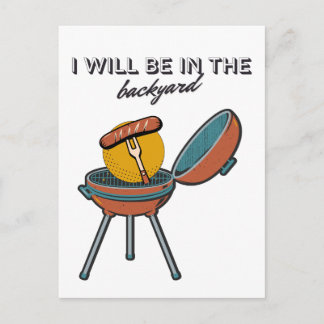 bbq vader vaderdag ik zal in de achtertuin zijn feestdagenkaart