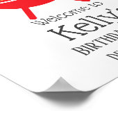 bbq verjaardagsfeest , barbecue , bbq grill , welk poster (Hoek)