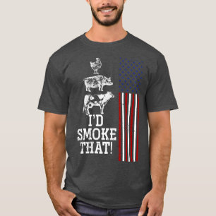 BBQ Vlees roken Amerikaanse vlag Amerikaanse rek T-shirt