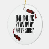 BBQ Vlek op mijn Wit Keramisch Ornament (Links)