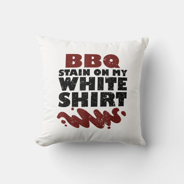 BBQ Vlek op mijn Wit Kussen (Voorkant)