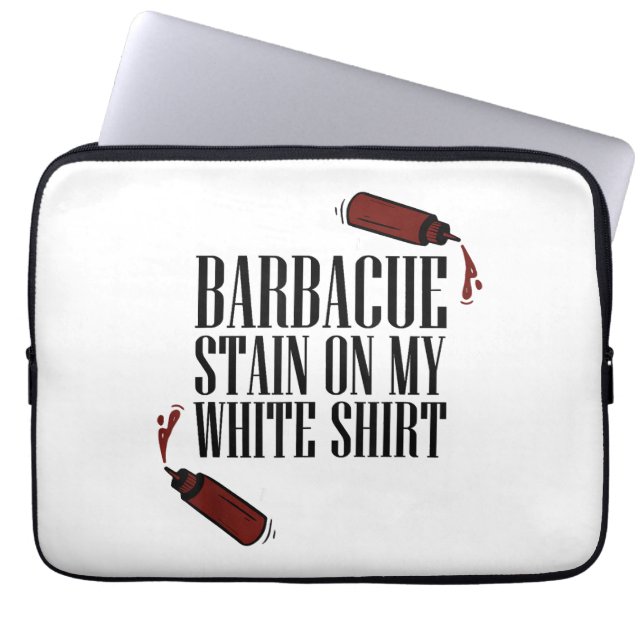 BBQ Vlek op mijn Wit Laptop Sleeve (Voorkant)