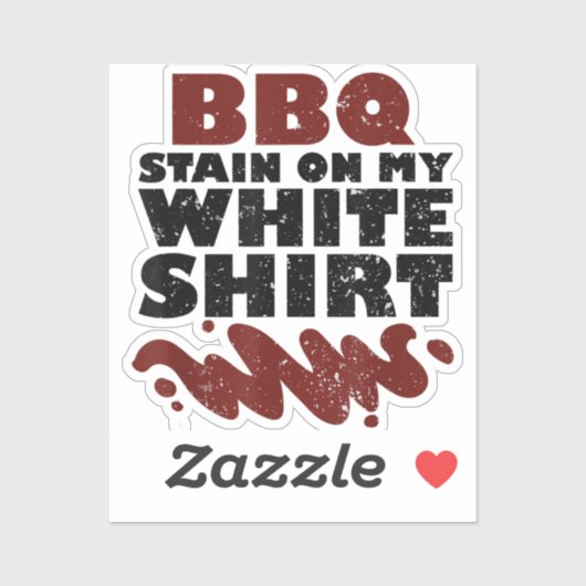 BBQ Vlek op mijn Wit Sticker (Vel)