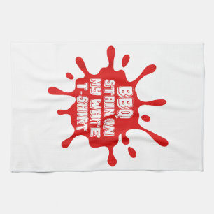 BBQ vlek op mijn witte T Shirt grappig Gezegde sar Theedoek