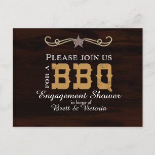BBQ Western Country Verlovingskaart Elegante Brief Uitnodiging Briefkaart