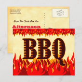 BBQ Westerne Flames Aangepast sparen het Briefkaar Aankondigingskaart (Voorkant / Achterkant)