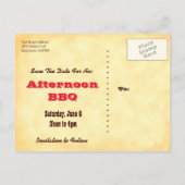 BBQ Westerne Flames Aangepast sparen het Briefkaar Aankondigingskaart (Achterkant)