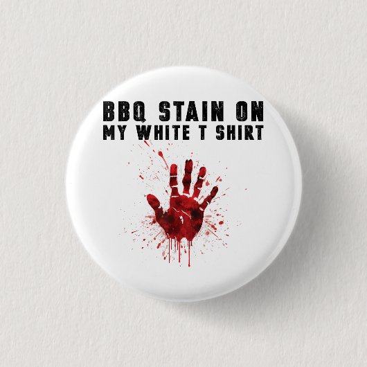 Bbq zit op mijn wit ronde button 3,2 cm (Voorkant)