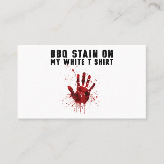 Bbq zit op mijn wit visitekaartje (Voorkant)