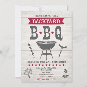 BBQ Zomer Tuinfeest Rustiek Kaart