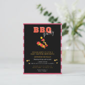 BBQ Zwart en Rood Baby Shower Feestje Briefkaart (Staand voorkant)