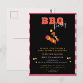 BBQ Zwart en Rood Baby Shower Feestje Briefkaart (Voorkant / Achterkant)