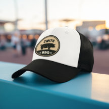 BBQ Zwart Tan Pig Logo Distressed