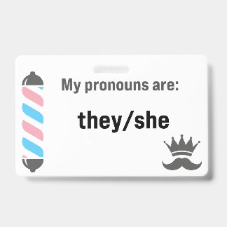 BBS Pronouns Zij/Ze Badge
