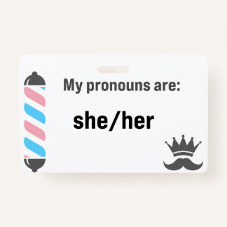 BBS spreekt haar/haar uit Badge