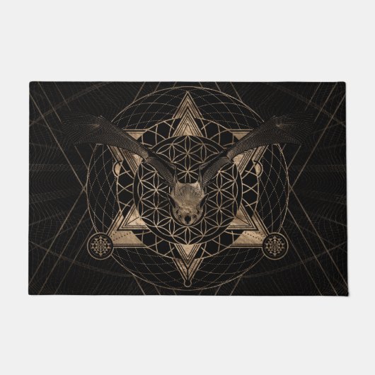 BBT in Sacred Geometry - Zwart en goud Deurmat (Voorkant)
