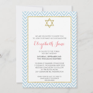 BBT MITZVAH-chevron-patroon goudgalterijblauw Kaart