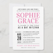 BBT MITZVAH moderne geometrische stack  roze Kaart (Voorkant)