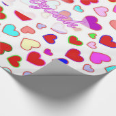 BBT Mitzvah Roze multihartenpakpapier Cadeaupapier (Hoek)