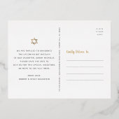 BBT Mitzvah Save Date Bold Script Black Real Gold Folie Uitnodiging Briefkaart (Achterkant)