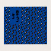 BBT Pattern Halloween Blue Classroom Exchange-kaar Visitekaartjes (Buitenkant ongevouwen)