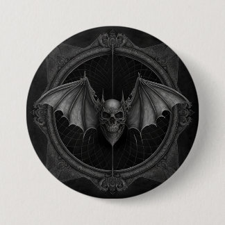 BBT Skull Gothic Dark, Ai Generated Design Ronde Button 7,6 Cm