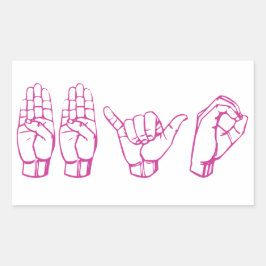 BBYO ASL RECHTHOEKIGE STICKER