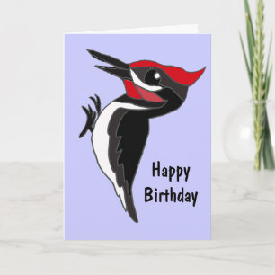 BC - Funny Cartoon Woodpecker Birthday Card Kaart